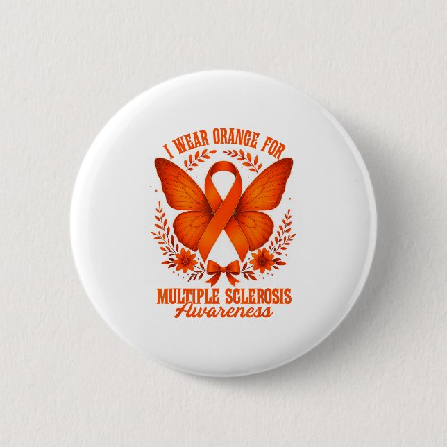 Jag bär orange för MS-medvetenhet  Knapp (Framsida)