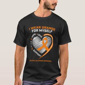 Jag bär orange för multipel skleros medvetenhet t shirt