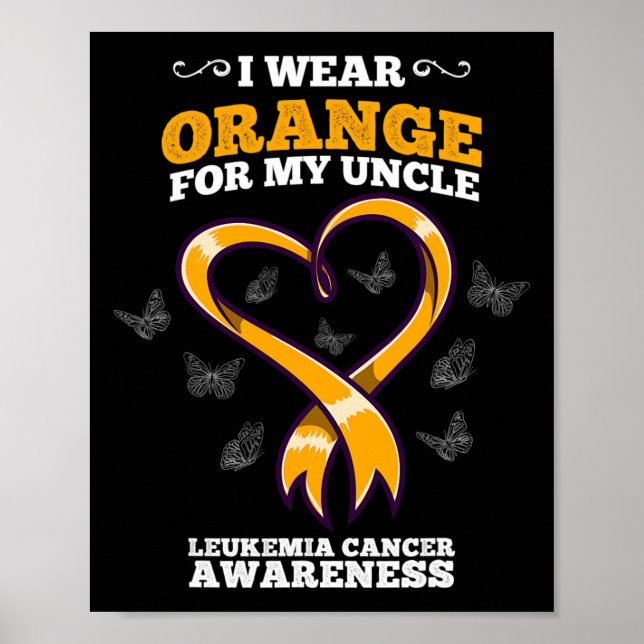 Jag bär Orange Uncle Leukemi Cancer Medvetenhet Bl Poster (Framsidan)