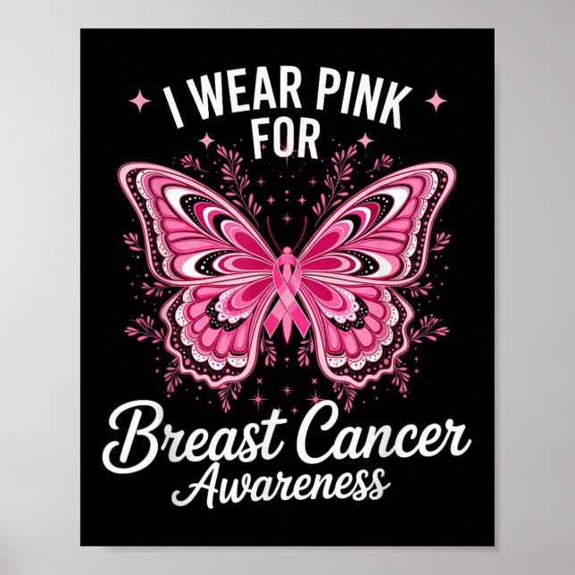 Jag bär rosa för bröstcancerupplysning _1  poster (Framsidan)