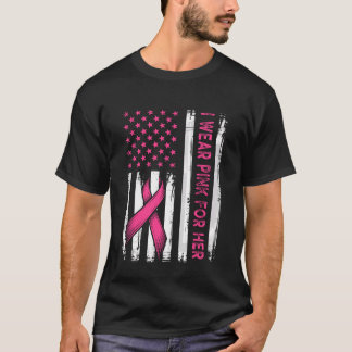 Jag bär rosa för hennes flagga t shirt