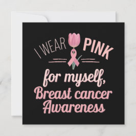 Jag bär rosa för mig själv – bröstcancer medvetenh inbjudningar