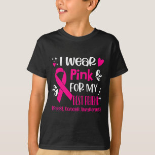 Jag bär rosa för min bästa vän Bröstcancer medvete T Shirt