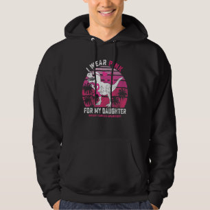 Jag bär rosa för min dotter Rex Dinosaur Ribbon Ti Hoodie
