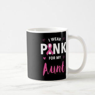 Jag Bär Rosa För Min Faster Bröstcancer Medvetenhe Kaffemugg