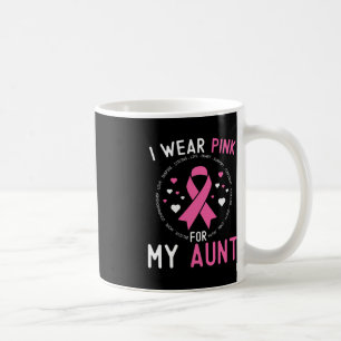 Jag Bär Rosa För Min Faster Bröstcancer Stöd Niec Kaffemugg