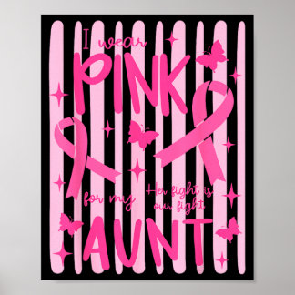 Jag bär rosa för min faster Rosa bandet Poster