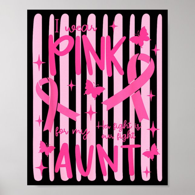 Jag bär rosa för min faster Rosa bandet Poster (Framsidan)