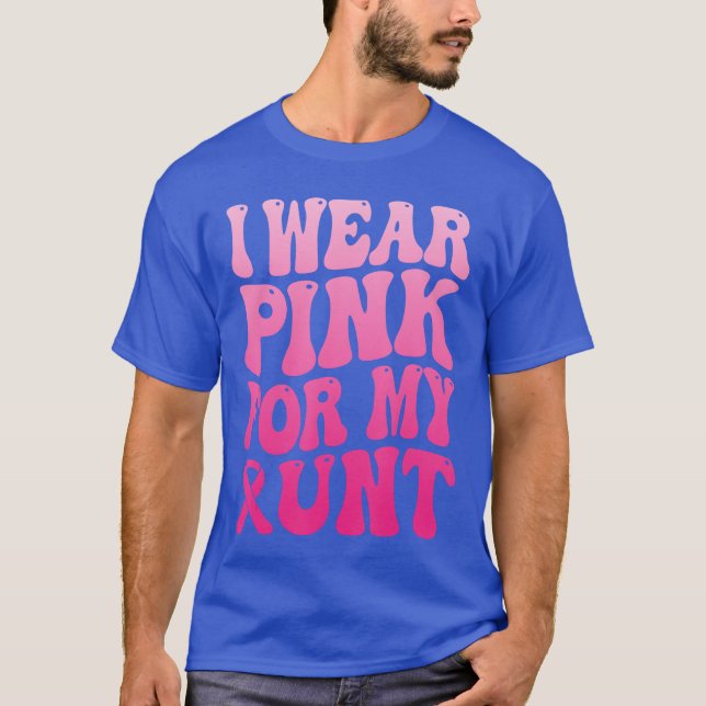 Jag bär rosa för min faster Stöd Squad Ribbon T Shirt (Framsida)