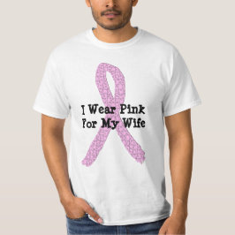 Jag bär rosa för min fru herrtröja tee shirt