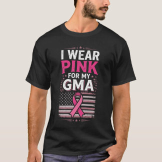 Jag bär rosa för min GMA-mormor Patriotisk Amerika T Shirt