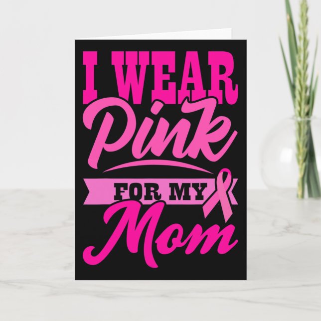 Jag bär rosa för min mamma Världscancerdagen prese Kort (Framsida)