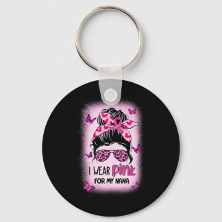Jag bär rosa för min mormor Bröstcancer medvetenhe Nyckelring