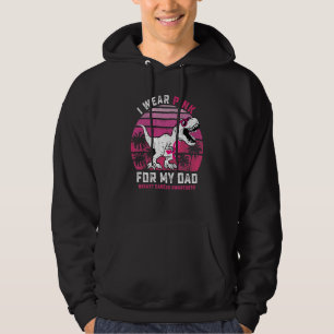 Jag bär rosa för min pappa Rex Dinosaur Ribbon Små Hoodie