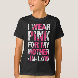 Jag bär rosa för min svärmor bröstcancerstöd t shirt