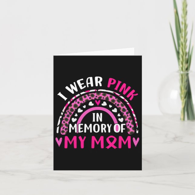 Jag bär rosa till min mors minne Bröstcancer Medv Kort (Framsida)