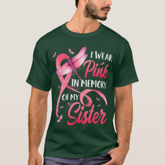 Jag bär rosa till min systers minne Messy bun Brös T Shirt