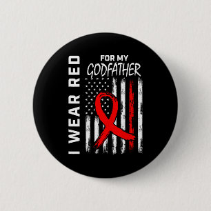 Jag bär rött band för Godfather hjärtsjukdom medve Knapp