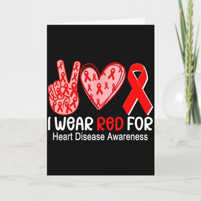 Jag bär rött för Högt blodtryck Ribbon Hör Kort (Framsida)