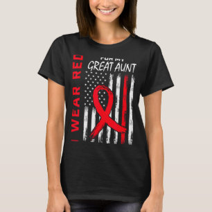 Jag bär rött för min fantastiska faster Hjärt och T Shirt