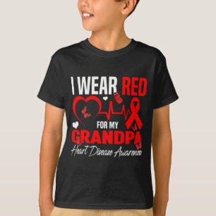 Jag Bär Rött För Min Farfar Hjärtsjukdom Medvetenh T Shirt