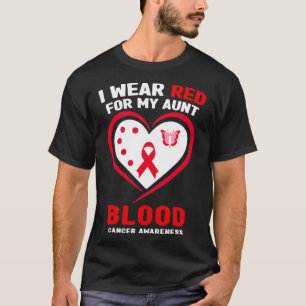 Jag bär rött för min faster för blodcancer medvete t shirt