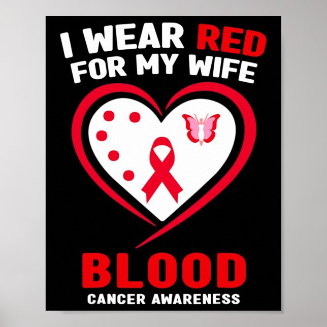 Jag bär rött för min fru Blodcancer medvetenhet  Poster (Framsidan)