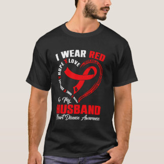 Jag Bär Rött För Min Makes Hjärtsjukdom Medvetenhe T Shirt