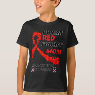 Jag bär rött för min mamma - medvetenhet om hjärts t shirt
