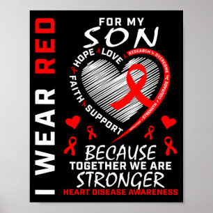 Jag bär rött för min son Medvetenhet om hjärtsjukd Poster