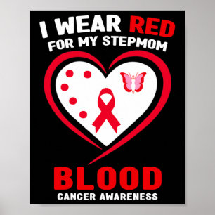 Jag bär rött för min styvmamma blodcancer medveten poster