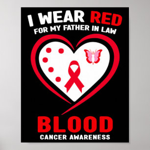 Jag bär rött för min svärfar blodcancer medvetenhe poster