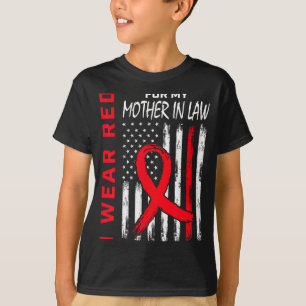 Jag Bär Rött För Min Svärmor Hjärtinfarkt Medveten T Shirt