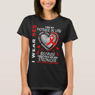 Jag Bär Rött För Min Svärmor Hjärtinfarkt Medveten T Shirt