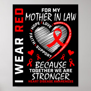 Jag Bär Rött För Min Svärmor Hjärtsjukdom Medveten Poster
