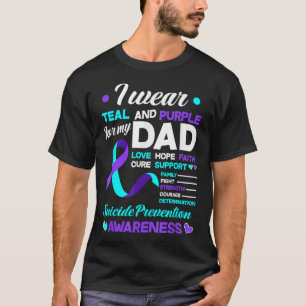 Jag bär teal & lila för min pappa självmordspr t shirt