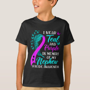 Jag bär teal lila till minne av min brorsons själv t shirt