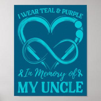 Jag bär teal & lila till minne av min farbror poster