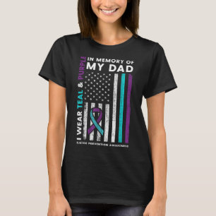 Jag bär teal och lila till minne av min pappa själ t shirt