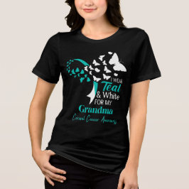 Jag bär teal och vit min mormor livmoderhalscancer t shirt