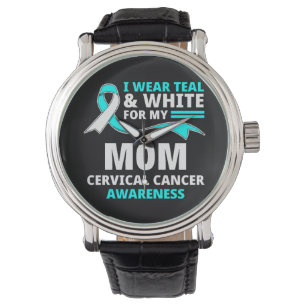 Jag bär turkos och vit Min mamma livmoderhalscance Armbandsur