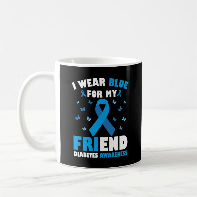Jag Bära Blu för min vänliga diabetesmedvetenhet Kaffemugg (Vänster)