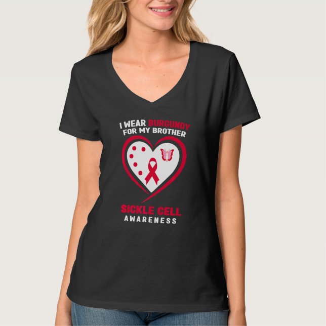 Jag Bära Burgundy för min broderlocksmatare T Shirt (Framsida)