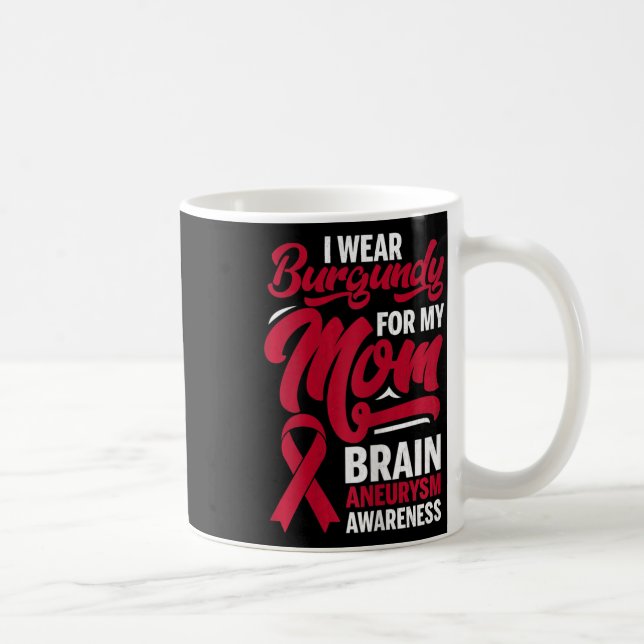 Jag Bära Burgundy för min Moster-Brain Aneurysm Aw Kaffemugg (Höger)