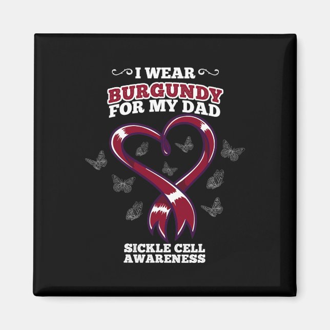 Jag Bära Burgundy för min Pappa-sicklecellmedveten Magnet (Framsidan)