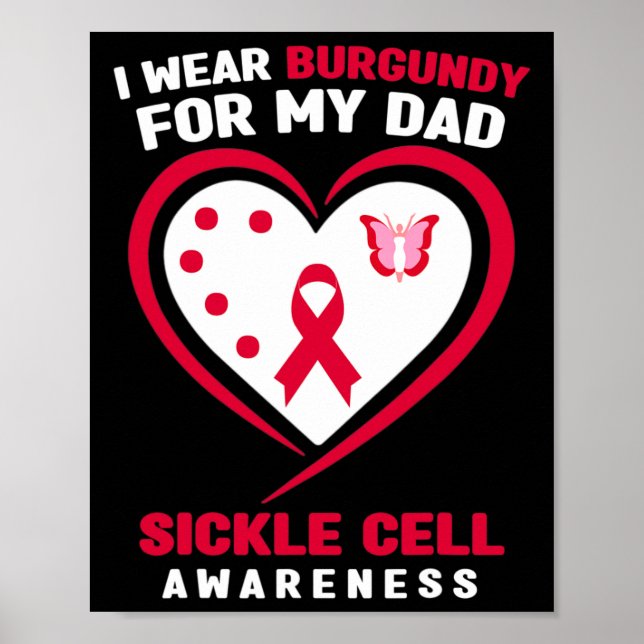 Jag Bära Burgundy för min Pappa-sicklecellmedveten Poster (Framsidan)