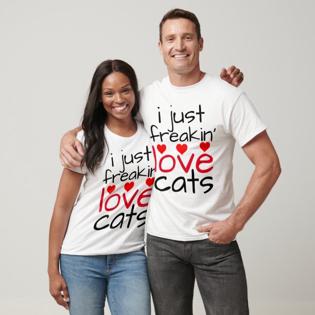 Jag bara flisar i kärlek-katter t-shirts (Unisex)