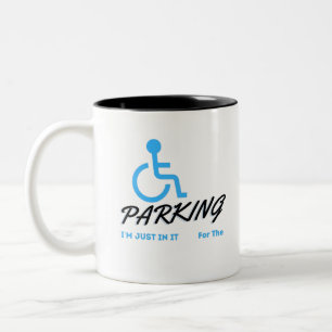 Jag bara för parken, handikappade människor Två-Tonad mugg