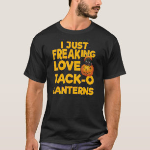 Jag bara Freaking Kärlek Jack o lantern Cat Hallow T Shirt