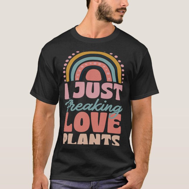 Jag bara Freaking Kärlek Plants Bohemian Rainbow T Shirt (Framsida)